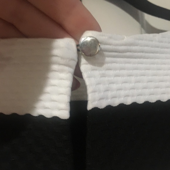 New York & Company Black & White Striped Sheath Dress w/Pleated Sleeves Size S - Picture 8 of 11